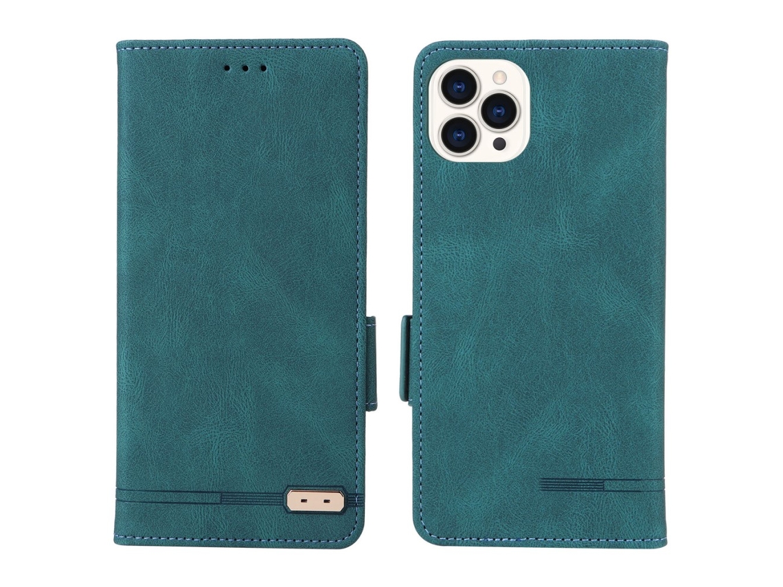 Capa Para Iphone 15 Pro Max Pele Sintética Azul