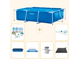 Intex Piscina Com Estrutura Retangular - 220x150x60 Cm - 7-peças Scb97