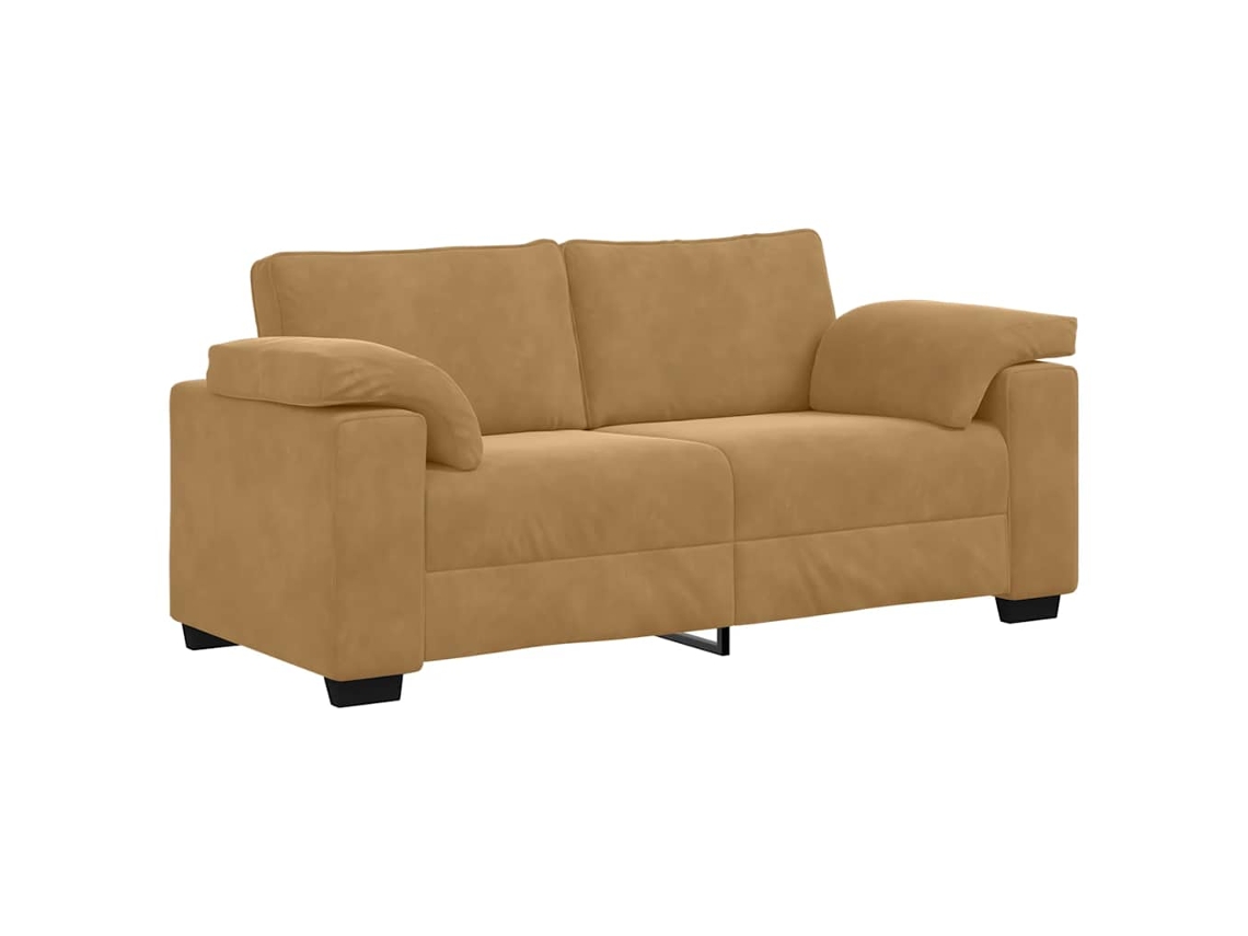 Sofá Loveseat Vidaxl Marrom Veludo