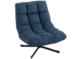 Cadeira De Acento Giratória, Poltrona De Lounge Moderna Sem Braços Com Pernas De Aço, Azul Escuro