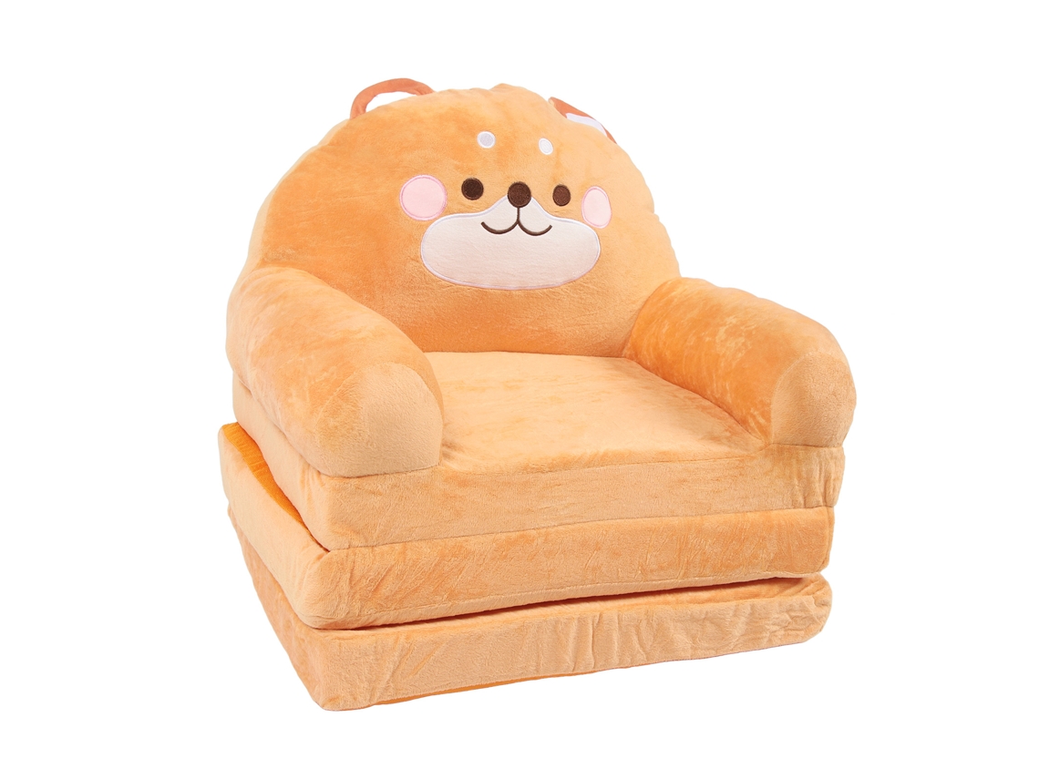 Cadeira de Sofá Infantil Cartoon Dobrável Cute 3 Vias Cachorro Marrom para Casa Escolas | S/MARCA