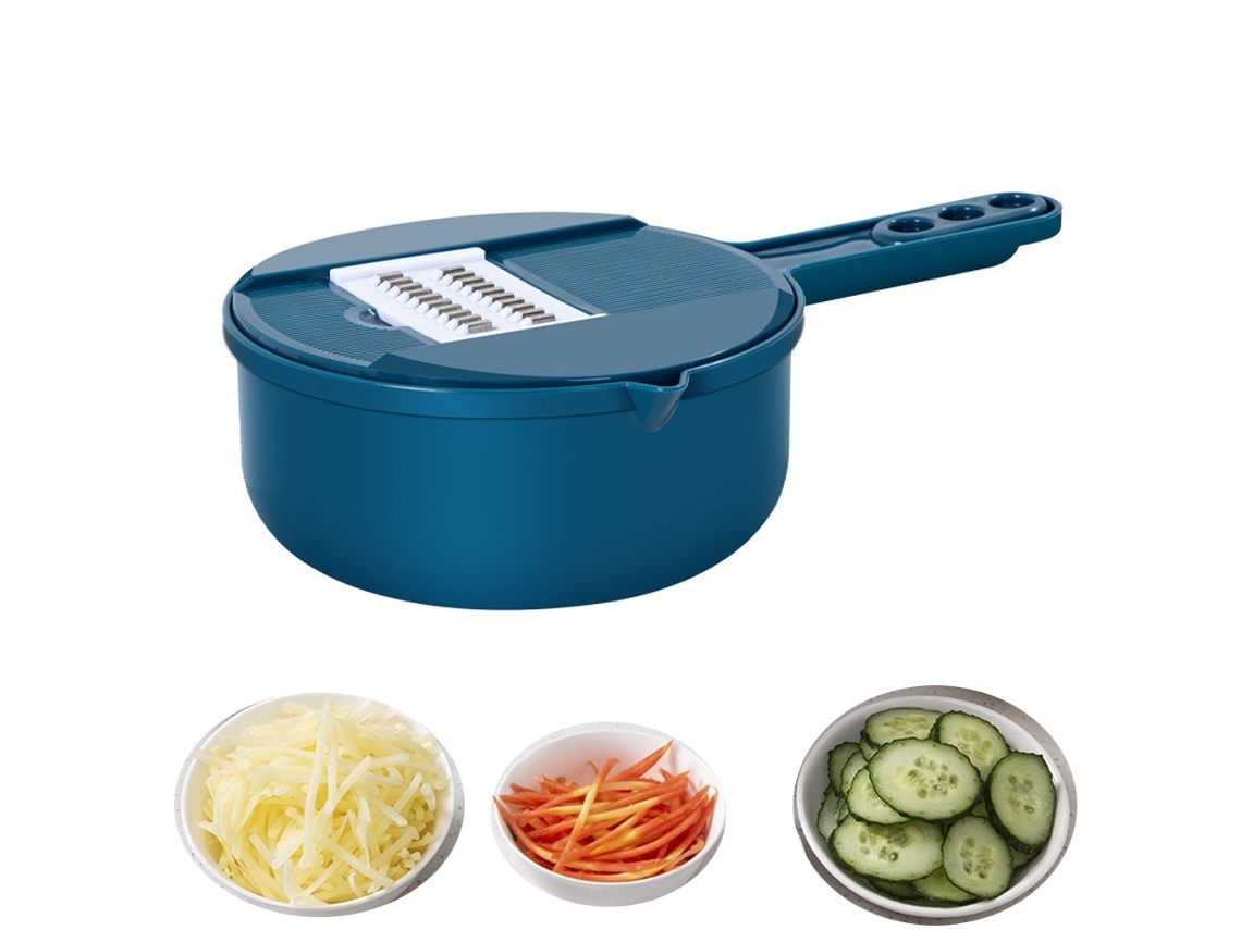 Fatiador De Legumes Multifuncional 9 Em 1, Fácil De Limpar, Feito De Aço Inoxidável.