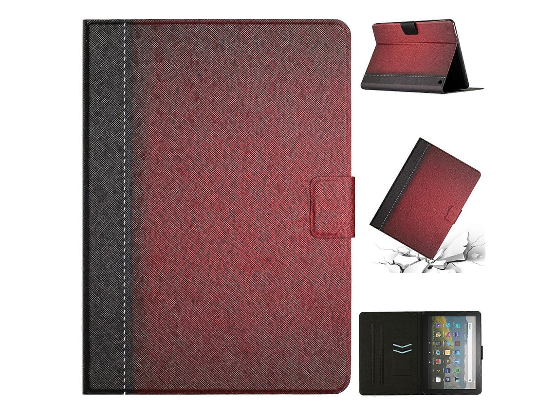 Capa de couro inteligente com costura de cor sólida para tablet Amazon Kindle Fire HD 8 2020 (Webake)