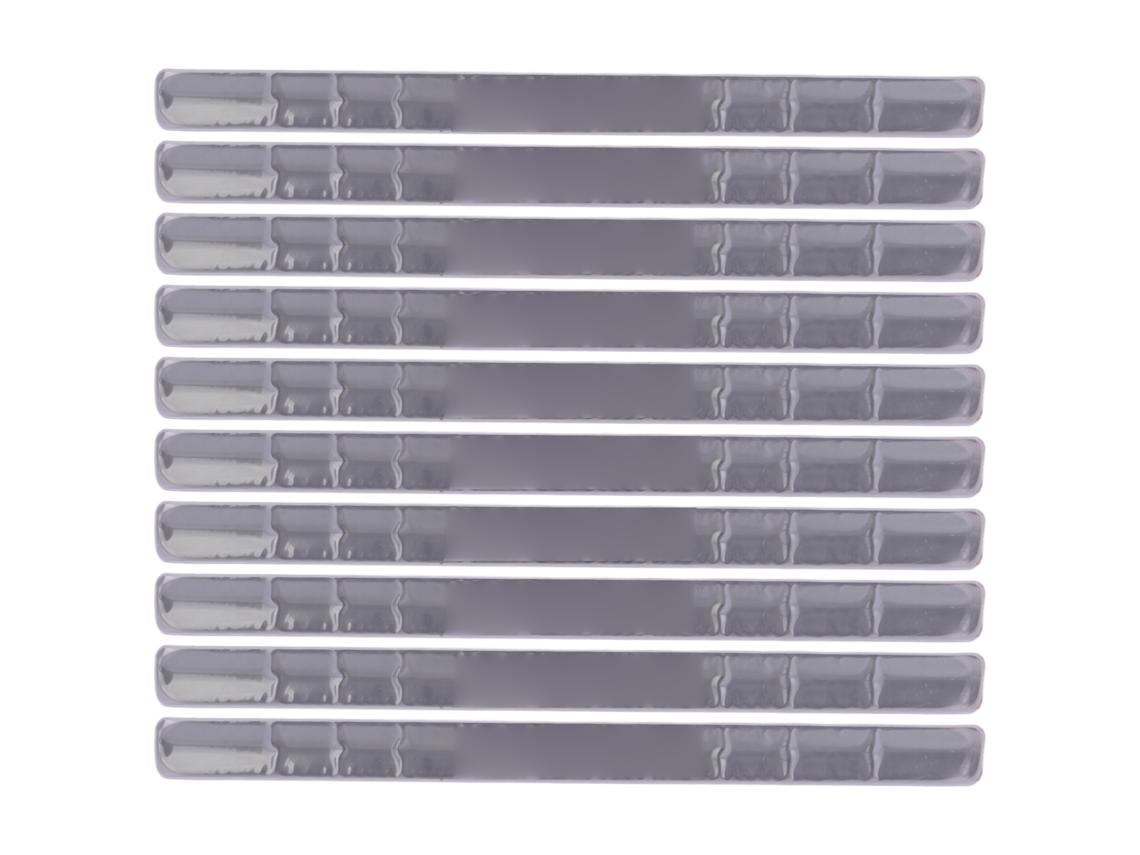 Bracelete refletivo Mali de aço silicone, 10 unidades, prata