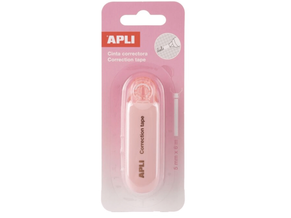 Corretor Fita Rosa 5mm X 6m Apli