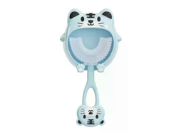 Escova de Dentes Infantil em Formato Sapo Desenho Animado, com Limpeza 360 Graus U, Feita Silic One Macio. Ideal para Hi GOKOCO