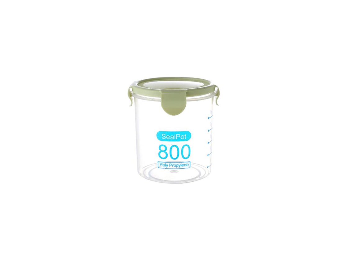 Frascos De Plástico Transparente Selados 800ml Verde Para Armazenamento De Alimentos