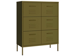 Conjunto 1 Gaveta De Armazenamento Vidaxl Verde Aço (80 X 35 X 101.5 Cm)