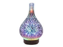 Difusor De Aroma Laxiscreed Com Led 7 Cores E Design De Vidro 3d Para Aromaterapia