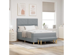 Vidaxl Cama Box Com Almofada Cinzento-claro 200 X 140 Cm Tecido