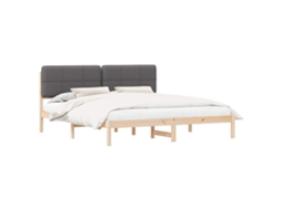 Estrutura de Cama com Cabeceira Estofada Cinza Escuro MAISON EXCLUSIVE