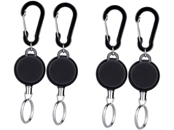 Chaveiro Mosquetão Multifuncional Retrátil De 4 Peças Em Abs, Durável E Altamente Elástico, Para Mochilas E Garrafas. Chaveiro Mosquetã Gokoco
