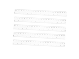 Régua Reta De Plástico Abs 30 Cm, Pacote Com 5 Unidades