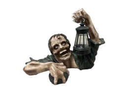 Lurelia Zumbi Com Lanterna Halloween Assustador Em Resina A Bateria Para Jardim E Casa