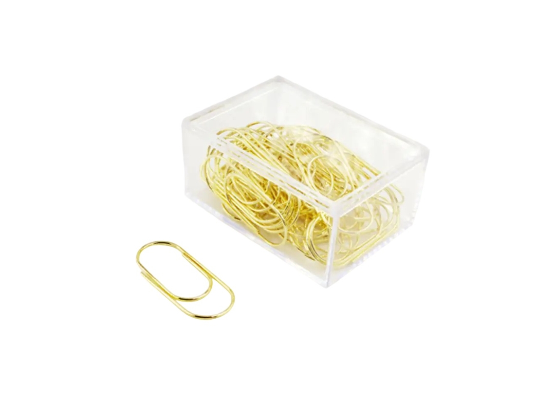 Clips De Papel 50 Peças, 50mm Dourado, Grande, Para Escritório E Papelaria Neveance (dourado)