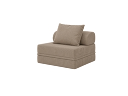 Sofá Modular 1 Lugar Convertível Veludo Regular Taupe SKOFFA