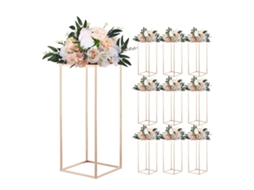 10 Suportes Metálicos Para Flores 250 X 250 X 600 Mm Retangulares Dourados Vevor