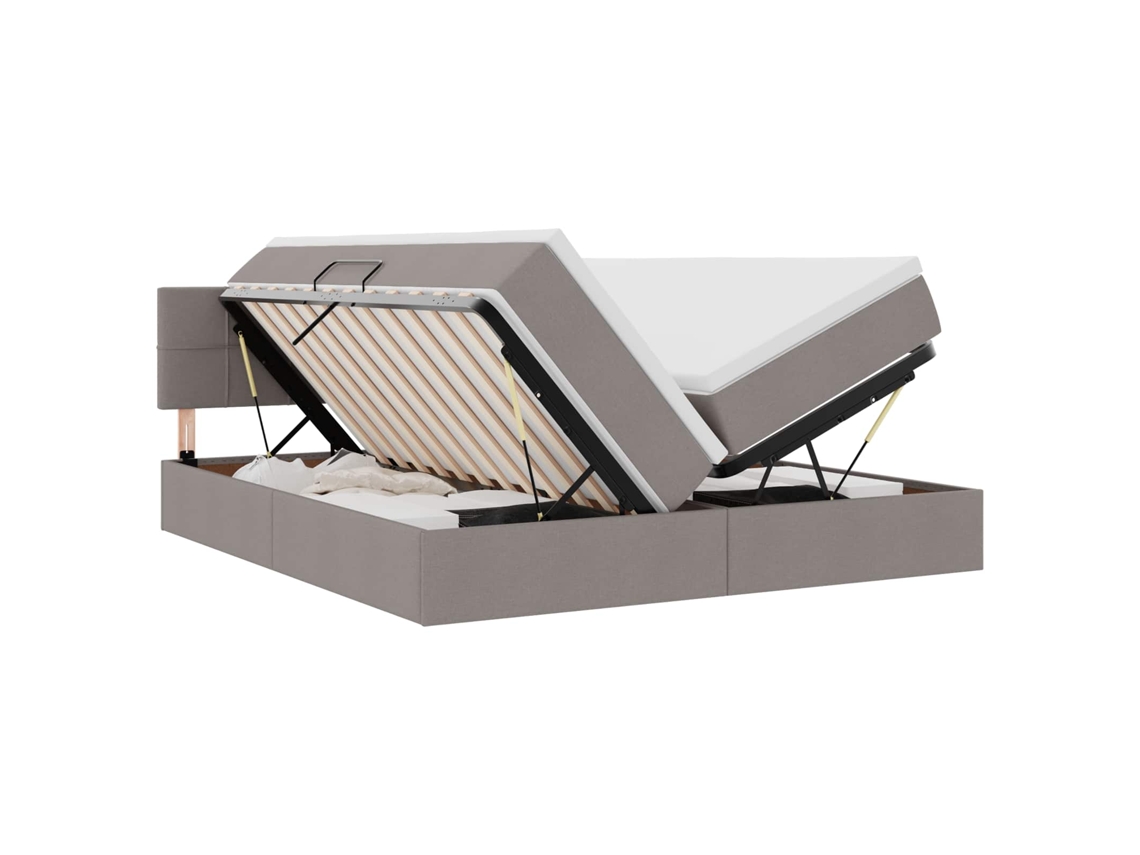Cama de Armazenamento Led com Colchão MAISON EXCLUSIVE Cinzento acastanhado