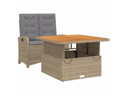 Garden Dining Set, Garden Dining Sets Vidaxl Bege Rattan / Vime (110 Cm Table Length)