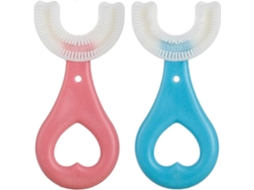 Escova de Dentes Infantil em Formato U , Treinamento Manual, Cabeça Silicone Macio Qual Idade Alimentar, Design GOKOCO (2 Unidades)