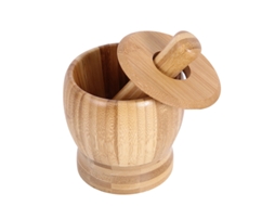 Conjunto de Pilão e Almofariz Grande com Tampa, Ferramenta para Moer Especiarias, Misturar Ingredientes, Utensílio Cozinha. AQUAFORGE