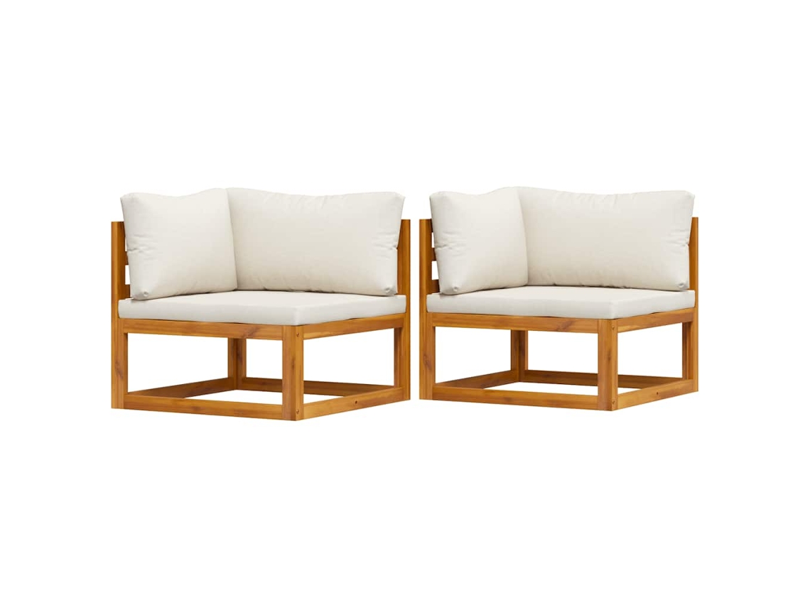 Maison Exclusive - Sofás De Canto Seccionais 2 Pcs Com Almofadões Branco Nata