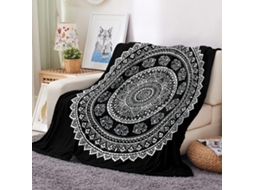 Manta de Lã Flanelada Xadrez Mandala Fansu Estampa 3d Macia e Fofa em Microfibra Ideal para o Inverno Perfeita