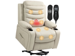 Televisão com poltrona reclinável, massagem, aquecimento, portas USB, creme