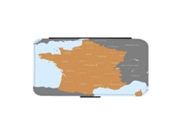 Capa Flip Para Iphone 17 Pro Com Mapa Da França