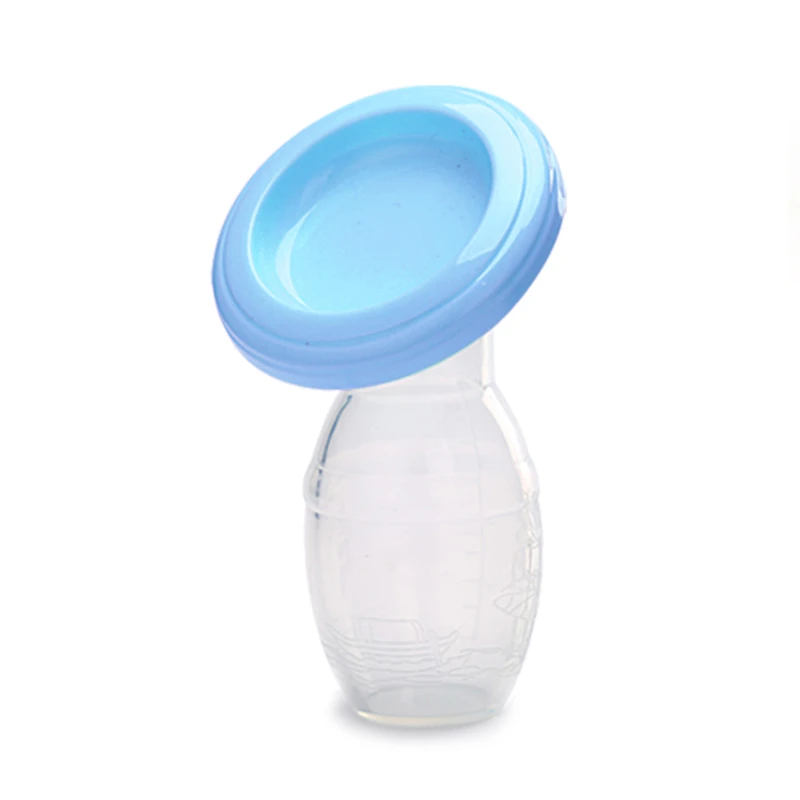 Bomba Tira leite Manual para Bebês, Coletor de Leite Materno de Silicone, Calibrador Automático MDUG (azul)