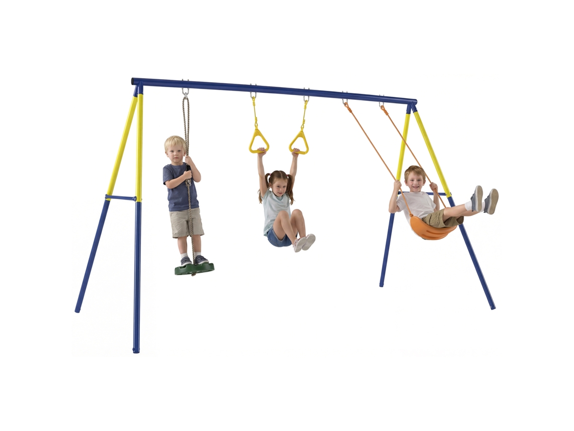 Balanço Infantil 3 em 1 , Ginástica, Exterior (argolas, Disco, Balancé)