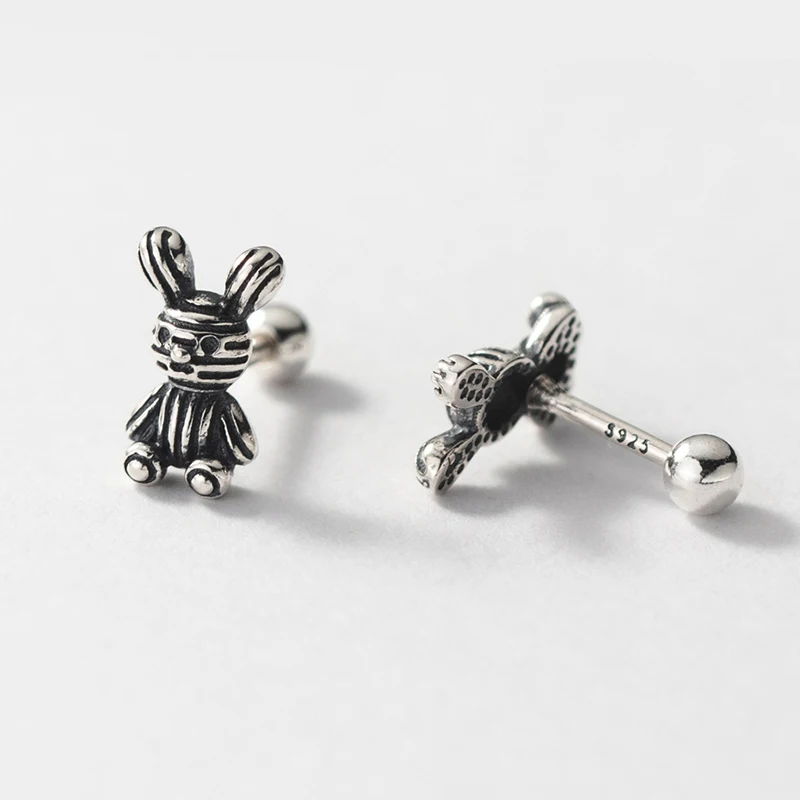 Brincos De Coelho Folheados A Prata, Brincos Delicados Em Miniatura Com Formato De Animal Para Mulheres.