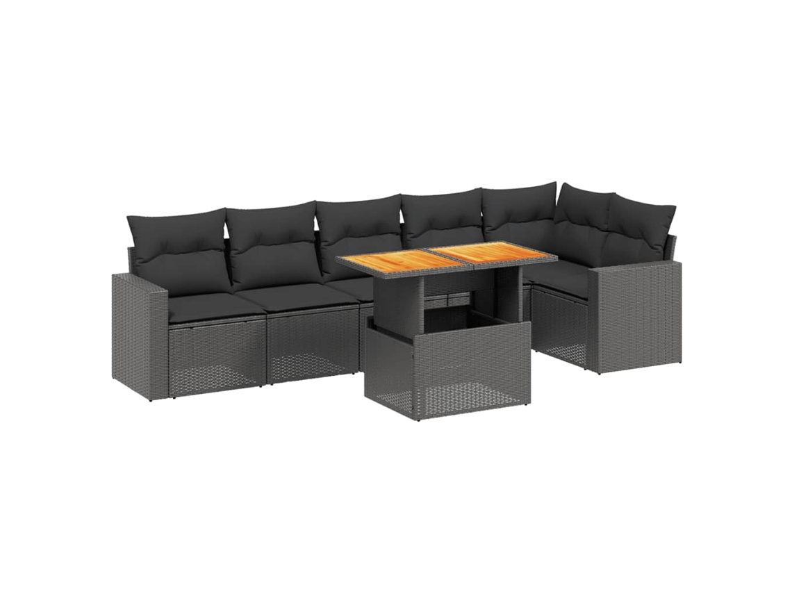 Garden Sofa Set, Garden Sofa Sets Vidaxl Preto Rattan / Vime (n/a)