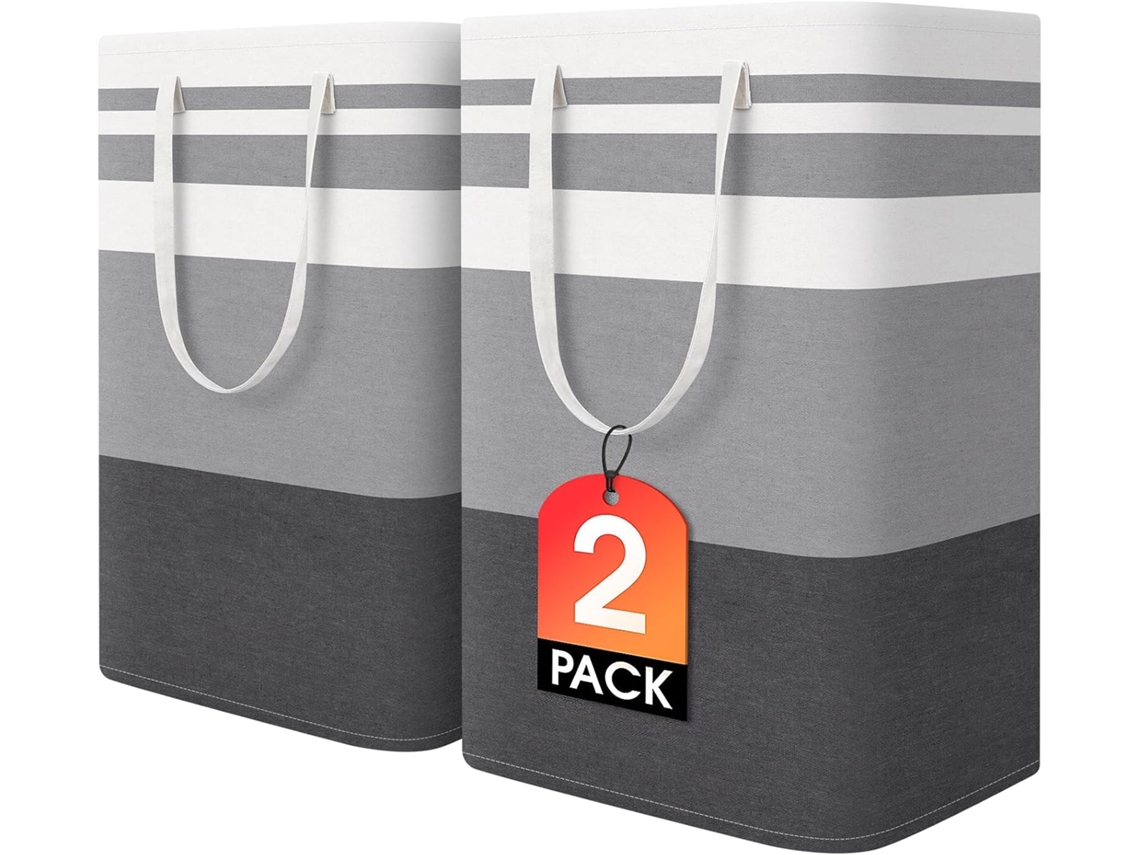 Lurelia Cesto Para Roupa Dobrável Impermeável Alças Pack 2 60l 40 X 30 X 60 Cm Algodão E Linho Brinquedos