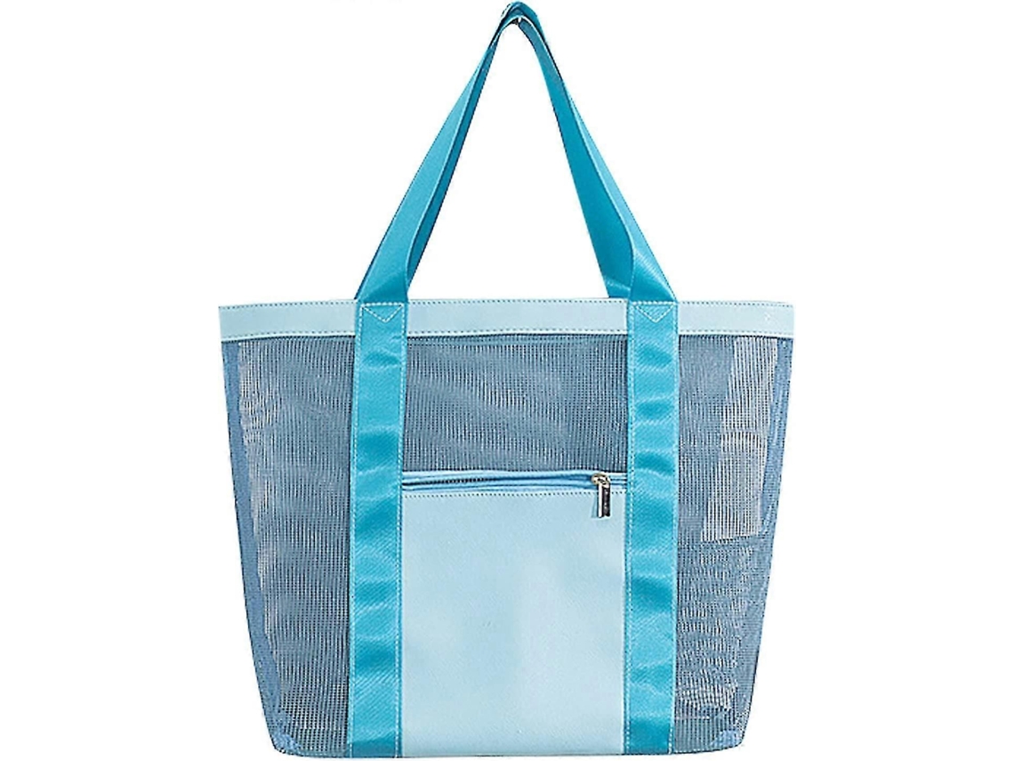 Bolsa De Praia Grande Em Tela Transparente Dobrável, Bolsa De Ombro Reutilizável Para Compras, Sacola Para Guardar Brinquedos De Areia, Organizad