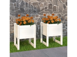 Vidaxl Vasos/floreiras 2 Pcs 40x40x52,5 Cm Pinho Maciço Branco