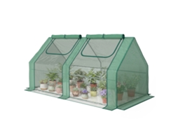 Estufa Pequena De Exterior Com Proteção Dupla Janelas Para Cultivos De Plantas E Flores 180x90x90 Cm Verde