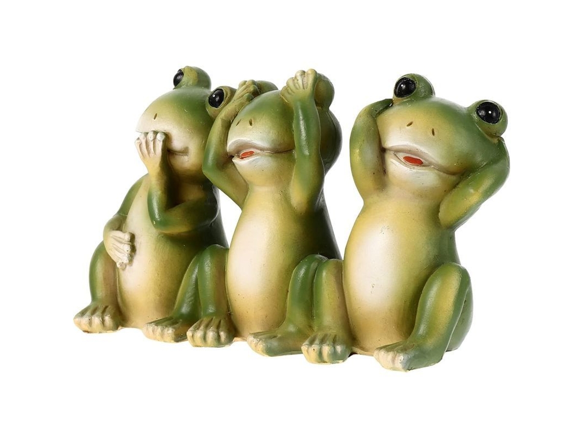 Miniatura de sapo em resina, estatueta colecionável, escultura de animal de desenho animado para decoração de casa.