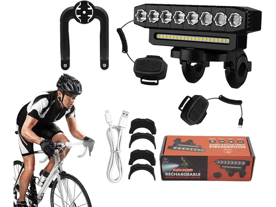 De Recarregável Para Bicicleta, Farol De Bicicleta Com Alto Falante, Luz De Recarregável Para Gokoco