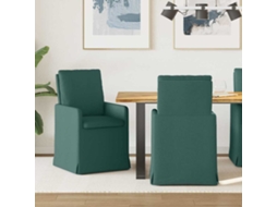 Vidaxl Cadeiras De Jantar 2 Unid. Tecido Verde-escuro 57 X 67 X 98 Cm