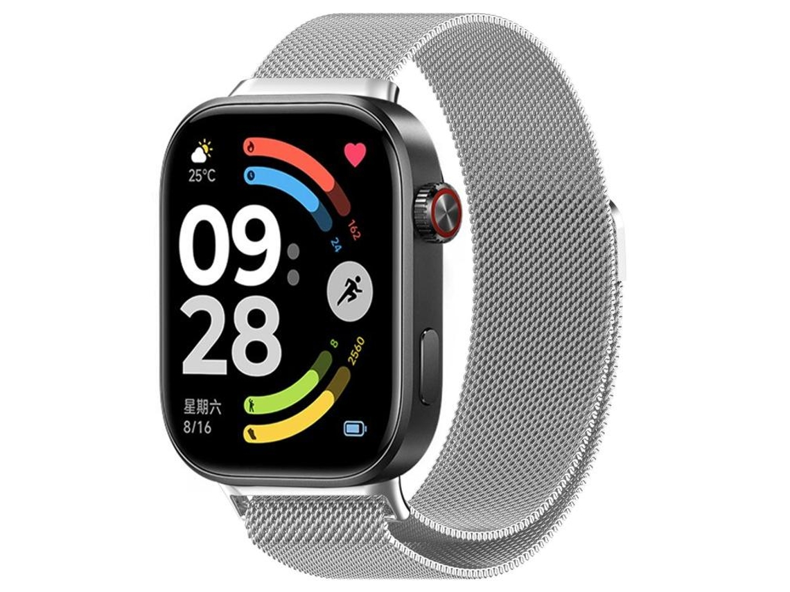 Bracelete Para Xiaomi Band 9 Pro / 8 Pro - Milan Magnética - Malha De Aço Prateada