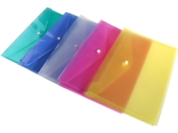 Pasta Organizadora Profissional A4 Em Plástico Transparente Com Botão De Pressão, Pacote Com 20-unidades, Ideal