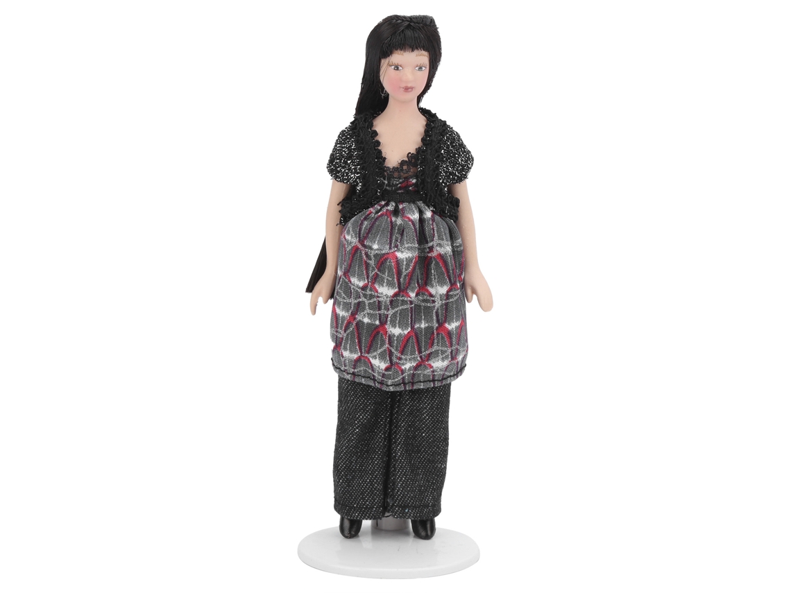Mulher Moderna De Porcelana Para Casinha De Bonecas 1:12 Acessório De Decoração