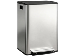 Balde de Lixo com Pedal,2 Compartimentos de 30l,tampa Amortecida,baldes Removíveis,aço Inoxidável,prata BTFORUS