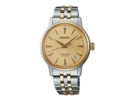 Relógio Feminino Com Pulseira De Aço - Seiko - Relógio Feminino Seiko Automático Presage Cocktail Frozen Daiquiri Dourado