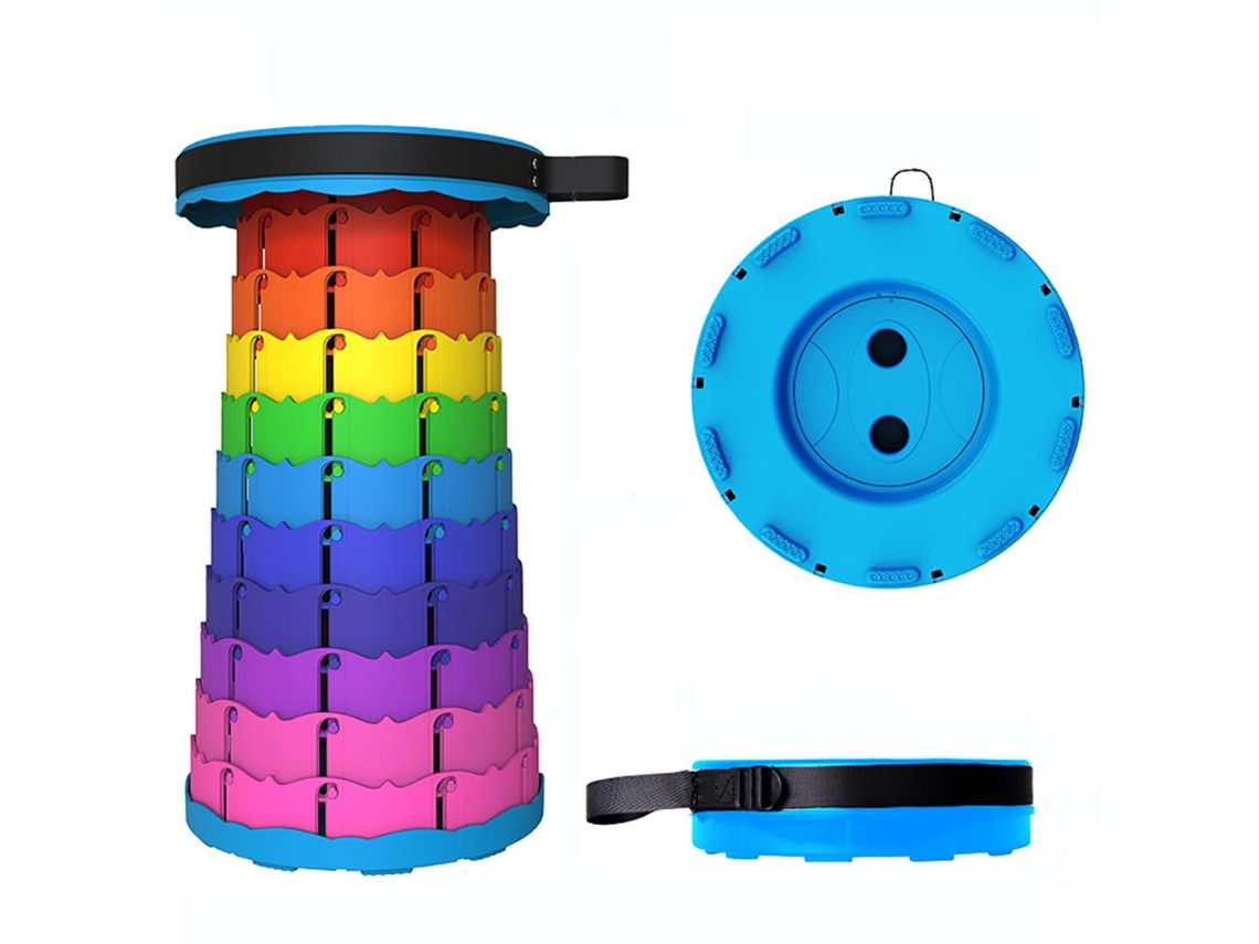 Rebe-taburete Plegable De Plástico Arcoíris Telescópico Ligero Para Camping, Pesca, Senderismo Y Playa