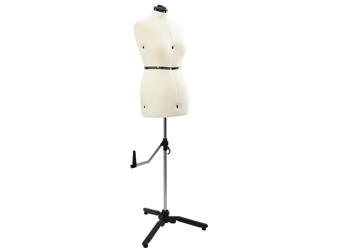 Vidaxl Forma De Vestido Ajustável Feminina Creme M Veludo