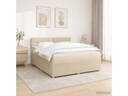 Vidaxl Cama Box Spring Com Colchão Creme 180 X 200 Cm Tecido