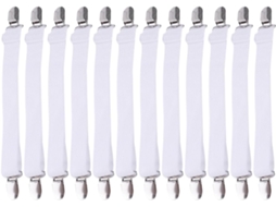Prendedores de Lençol Elásticos e Extensíveis, 12 Peças, Nylon Metal, Ajustáveis com Cabo CHABERLU