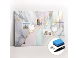 Quadro Magnético Colorido Padrão De Mármore Para O Quarto Das Crianças Espelharte (90x60 Cm)